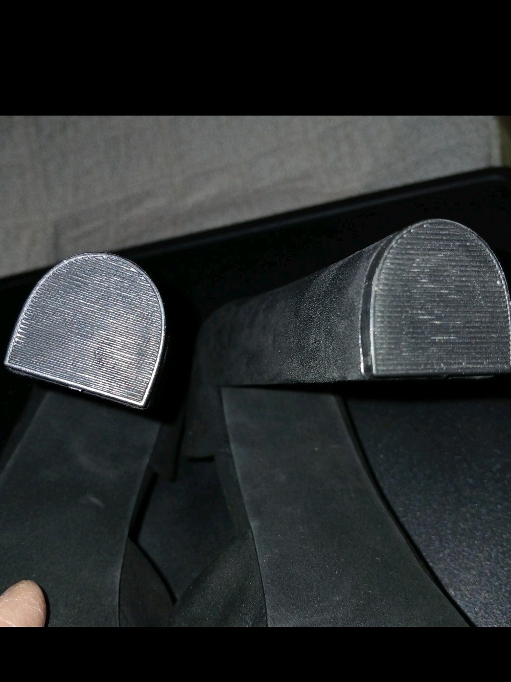 Shoe Dazzle Black Suede Platform Peep-Toe Heels Sz 6.5 - Picture 6 of 15